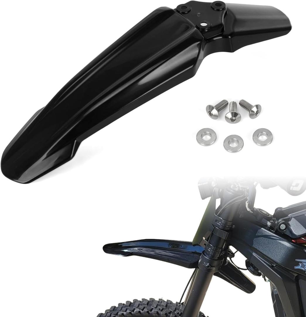 Motorcycle Front Mudguard for Light Bee Dirt Bike, High-Impact ABS Splash Guard Protector Fits for Light Bee X/S, Segway X260 X160, E-Ride Pro SS, Tuttio, Motocross Parts Attachments Board, Black