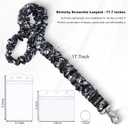 Lanyardio Stretchy Scrunchie Lanyard for ID Badges Keys, Cute Teacher Lanyard for Women with 2 Card Holders 19.12 Inch (Skeleton)