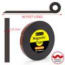 2 x Magnetic Tape Strips with Adhesive,Transparent Release Film (Width 1/2" Thickness 60 mil, 40 FT)
