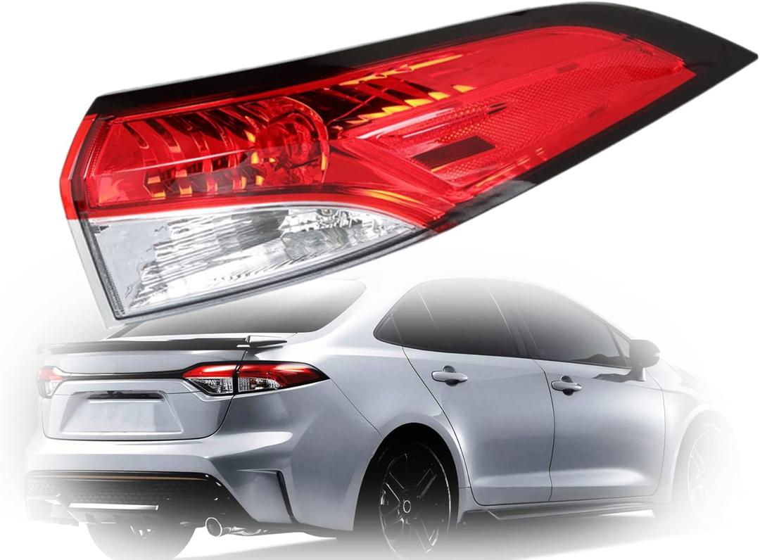 munirater 1-Pack Right Outer Rear Tail Light Brake Lamp Replacement for 2020 2021 Toyota Corolla Passenger Side 81551-12D10 TO2805149