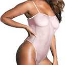 SHERRYLO Bodysuit Sheer When Wet Swimsuit See Through Teddy Mesh One Piece Monokini Fishnet Teddies S/M