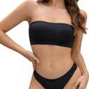 DEANGELMON Strapless Bras for Women Non-Slip Silicone Bandeau Seamless Tube Top Bralette Comfy Non Padded Stretchy Stylish (Medium, Black- 1 Pack)