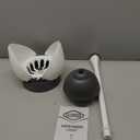 Clorox Toilet Plunger with Hideaway Holder Caddy Heavy-Duty Compact Design with Non-Skid Rubber Base for Bathroom Convenient Storage Toilet Unclogger, 6.5x19.5-Inch, White