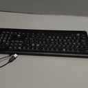 Large Print Backlit Keyboard, USB Wired Computer Keyboard, Full Size Keyboard with White Illuminated LED Compatible for Windows Desktop, Laptop, PC, Gaming, Black