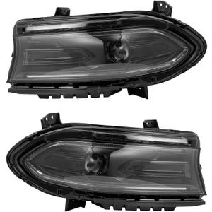 Headlight for 2022 2023Dodge Charger, Left Driver & Right Passenger Side Head Light, Front LED+Halogen Head lamp, LED DRL Projector OEM 68546771AC, 68546770AC (A Pair)