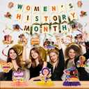 Women's History Month Party Decorations, Womens History Month Banner Hanging Swirls Kit Wall Decor, Mother's Day Honeycomb Centerpieces Table Holiday Decorations Supplies