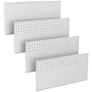 TORACK 4Pcs Metal Pegboard Panels(12" x 16") for Wall, Garage Tools Organizer Pegboard for Workbench, Modular Peg Board, Tool Organizer Board Kit(Pack of 4, Grey)
