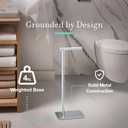 Gatco 1431C Modern Rectangle Base Freestanding Toilet Paper Holder, 21.25" Chrome with Weighted Base