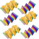 Metal Taco Holder, Set of 6 Stainless Steel Taco Tray - Stackable Storage Durable and Easy to Clean, Dishwasher Oven Safe