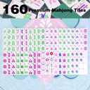 American Mahjong Game Set, Portable Carrying Bag,Acrylic 160 Tiles,Western Mahjong Tiles Set,Complete Ma Jong Set (Green)