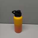 32 oz Insulated Water Bottle with Handle, 304 Stainless Steel Water Bottles with Wide Mouth, Double Wall Vacuum Sports Water Bottle, BPA Free, Keep Cold and Hot, Yellow&Orange