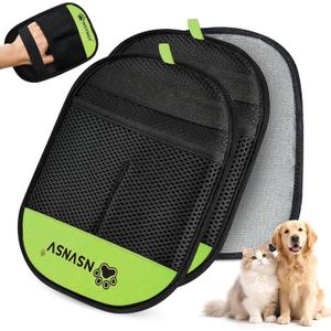 NSVNSV 2PCS Pet Hair Remover Gloves, Versatile Grooming Gloves for Washing, Pet Gadgets, Magic Brush Pet Hair Removal Tool, Deshedding, Grooming, Ease of Cleaning, Green