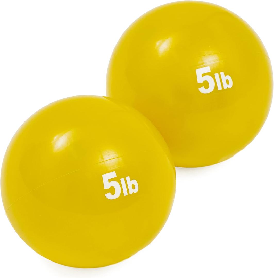 Trademark Innovations Weighted Toning Exercise Ball - Set of 2 (5lbs, Yellow)