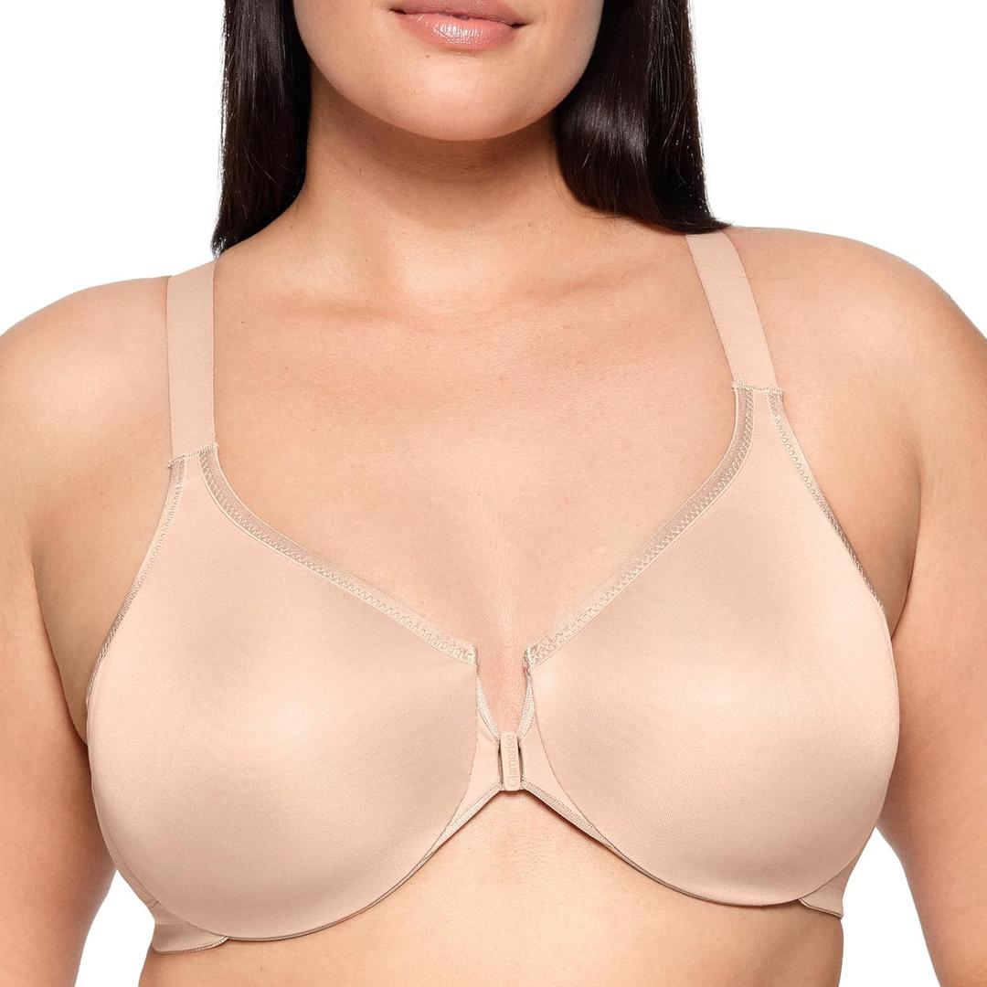 Glamorise Women's Plus Size Wonderwire Posture Back Bra Underwire #9265 (38DD, Cafe)