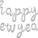 KatchOn, Silver Happy New Years Balloons - 16 Inch | Happy New Year Eve Balloons for Happy New Years Decorations 2026 | Happy New Year 2026 NYE Balloon | New Years Eve Party Supplies 2026