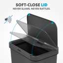SIMPLI-Magic 13.2 Gallon / 50 Liter Rectangle Kitchen Sensor Trash Can, Touchless Automatic Kitchen Garbage Bin with Soft-Close Lid, Gray