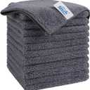 HOMEXCEL Grey Microfiber Cleaning Cloth, 12 Pack Premium Microfiber Towels for Cars, Lint Free, Scratch-Free, Highly Absorbent, Reusable Cleaning Rags for Car, Household, Kitchen, Window, 11.5"X11.5"