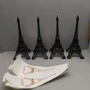 Therwen Eiffel Tower Sculpture, Alloy Metal 15 Inch Paris France Statue, Black, Tabletop Decor, Set of 4, Gift for Party, Housewarming, Anniversary, Birthday, Corporate Events
