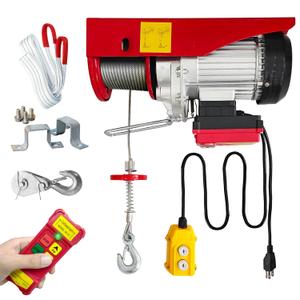 Electric Hoist 2 in 1,1320lbs Electric Hoist Winch with 98ft Wireless Control&Wired Remote Control,110v Electric Hoist 59ft/29.5ft Lifting Height for Garage Warehouse Factory,Single/Double Slings