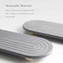 Instant Dry Sink Caddy Organizer  Water Absorbing Stone Tray for Kitchen Bathroom Countertop, Fast Drying Sink Caddy (with Wooden Feet and Natural Loofah, Gray)