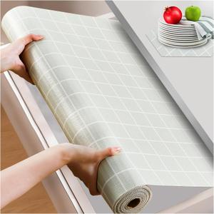 Beautysaid Shelf and Drawer Liner for Kitchen Cabinet, Non Adhesive Non Slip Shelf Paper Waterproof Washable Thickened for Dresser Pantry Shelve Bathroom Protector Liner(Light Green,12 in x 10 FT)