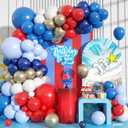 Red and Blue Balloon Arch Kit, Red White Blue Balloon Garland Kit, Sand Gold Balloons Navy White Balloons For Independence Day Baseball Theme Baby Shower Birthday Party Decorations