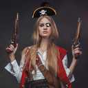 Chanaco Pirate Hat 4Pcs Pirate Accessories Women Halloween Costume Men Captain Headband and Eye Patch for Cosplay Party Supplies