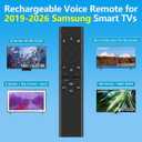 Rechargeable TV Remote for Samsung Smart TVs, Replacement for All 2019-2026 Samsung TV Remote Control with Voice Control, USB-C Fast Charging, Solar Charging