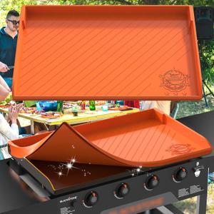 Silicone Griddle Mat Cover for Blackstone 36", Full Edge Griddle Cover for Omnivore Griddle, Blackstone Accessories, Gift for Men (Orange)