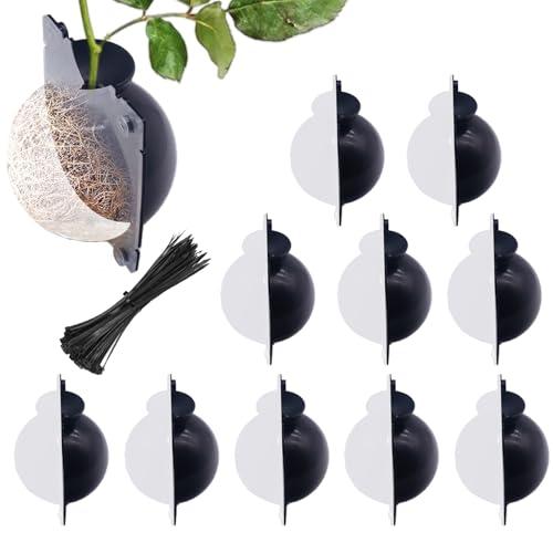 TMKCW 10 PCS Air Layering Propagation Kit -Thicker Version with Reusable Half Transparent Plant Rooting Propagation Ball & Plastic Twist Ties - Plant Grafting Rooting Grow Ball(Size: Medium)