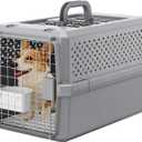 RIZZARI Hard-Sided Dog Carrier: Portable Travel Crate for Medium Pets