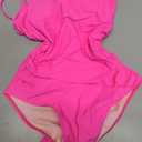SUUKSESS Women Sexy One Piece Swimsuit Tummy Control Square Neck Bathing Suit (Pink, S)