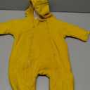 Newborn Baby Fleece Jumpsuit Girls Boys Winter Hooded Coverall Romper Cute Baby Snowsuit Clothes (Yellow), Size 3-6M