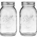Ball Regular Mouth 32-Ounces Mason Jar with Lids and Bands, Clear,(Pack Of 2)