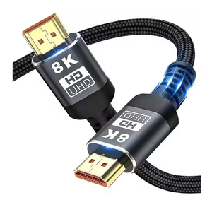 8K HDMI 2.1 UHD Cable, 6.6 feet, Gold-Plated Connectors, Braided, 19 Pins, 24-30 AWG