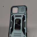 Case for iPhone 12 Case iPhone 12 Pro Phone Case with Slide Camera Cover, with Finger Ring Holder Stand, fit Magnetic Car Mount, for iPhone 12/12 Pro (Alpine Green)