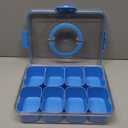 Divided Snack Serving Tray with Lid and Handle Travel Snackle Charcuterie Container Portable Storage Organizer for Candy, Fruits, Nuts, Snacks, Party, Picnic (1pack, Cerulean)