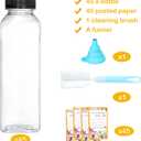 Dabacc Juice Bottles, 45Pcs 12oz Plastic Juice Bottles with Caps Airtight Reusable Clear Empty Water Containers Includes Label Funnel Brush for Juicing Drinking Beverage Smoothies Fridge12oz