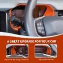RAZPOY for Bronco Dashboard Panel Trim, Center Control Dash Board Cover Compatible with 2021-2024 Ford Bronco Interior Accessories, Orange (Not for 2025 Bronco, Not for Sport)