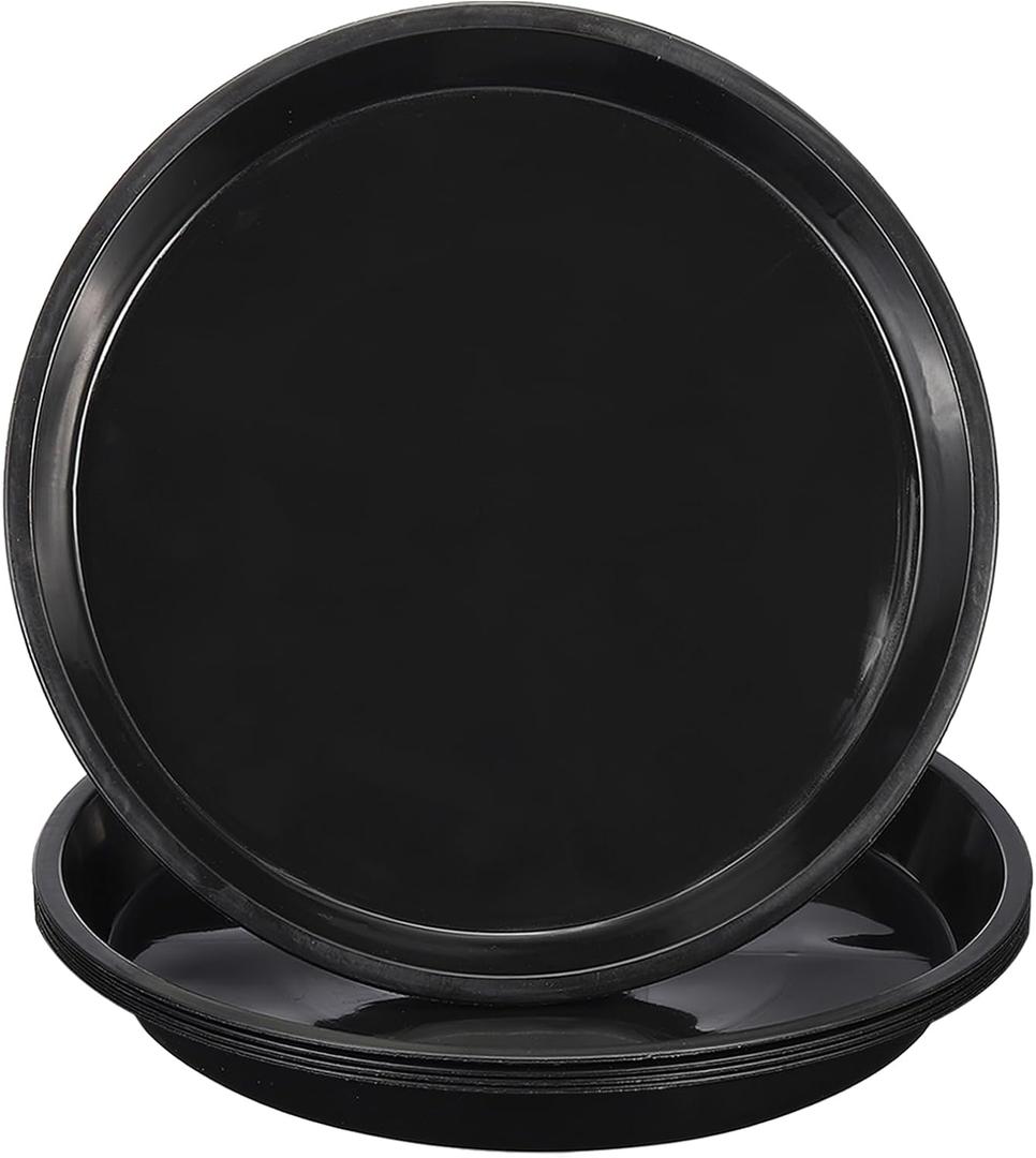 PATIKIL 5 Pack Plastic Plant Saucer, 20 Inch Plant Tray for Pots Round Plant Dish Plant Drip Trays Water Tray for Indoors Outdoors Garden, Black