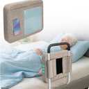 Bed Rails Padded for Elderly Adults Safety - Bed Bumper Pads & Guard Rail Foam Covers for Seniors | Hospital Bed Railing Soft Cover | Cushion Padding for Side Rails | Home & Hospital Bedside Protector (Khaki)