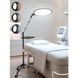 Lash Light for Eyelash Extensions, Floor Lamp with Moveable Stand & Flexible Arm, Esthetician Light with Adjustable Height & Color Temperature for Nail Art/Tattoo/Beauty/Makeup/Eyebrow/Skincare/Craft