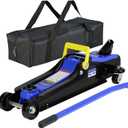 2 Ton Low Profile Floor Jack, Heavy Duty With Single Piston Quick Lift Pump, Steel Car Jack Adjustable Height 3.3"-15.2", Hydraulic Trolley 4000 LBS Capacity, Blue
