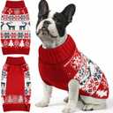 Christmas Dog Sweaters for Small Medium Large Dogs and Cats,Pet Soft Warm Holiday Outfit Girl & Boy,Pup Winter Clothes Turtleneck Double Knitting Collar for Outdoors Playing (Deer, XL)