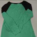 Bingerlily Women's Casual Long Sleeve Tunic Tops Crew Neck Color Block Blouses (Grass green, Small) Size S