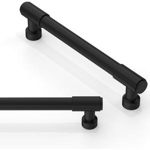 10 Pack Matte Black Cabinet Pulls 5 Inch(128mm) Kitchen Cabinet Handles Cabinet Hardware Drawer Pulls (5" Hole Center)