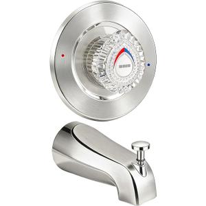 Shower Trim Kit with Tub Spout, Compatible with Moen Chateau T470 Single Handle Tub/Shower Standard Valve, for Moen 1225 Trim Kit, Includes Escutcheon, Tubes, Shower handle and Screws (Brushed Nickel)
