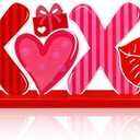 2 x MiniInflat Valentine's Day Table Metal Sign Valentines Tabletop Centerpiece Be Mine Gnome Heart Decor Red Pink Valentine Tiered Tray Decor for Home Office Mantel Shelf Desk Galentines Gifts