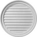 Ekena Millwork 24"W x 24"H x 1 1/8"P, Round Gable Vent Louver, Functional