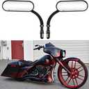 Black Oval Shape Motorcycle Mirrors,Upgrade Rearview Motorcycle Mirrors Compatible with Harley Road King Softail Street Glide Electra Dyna And More